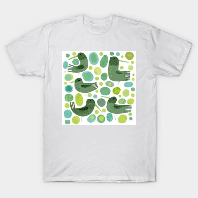 Green Birds T-Shirt by Gareth Lucas